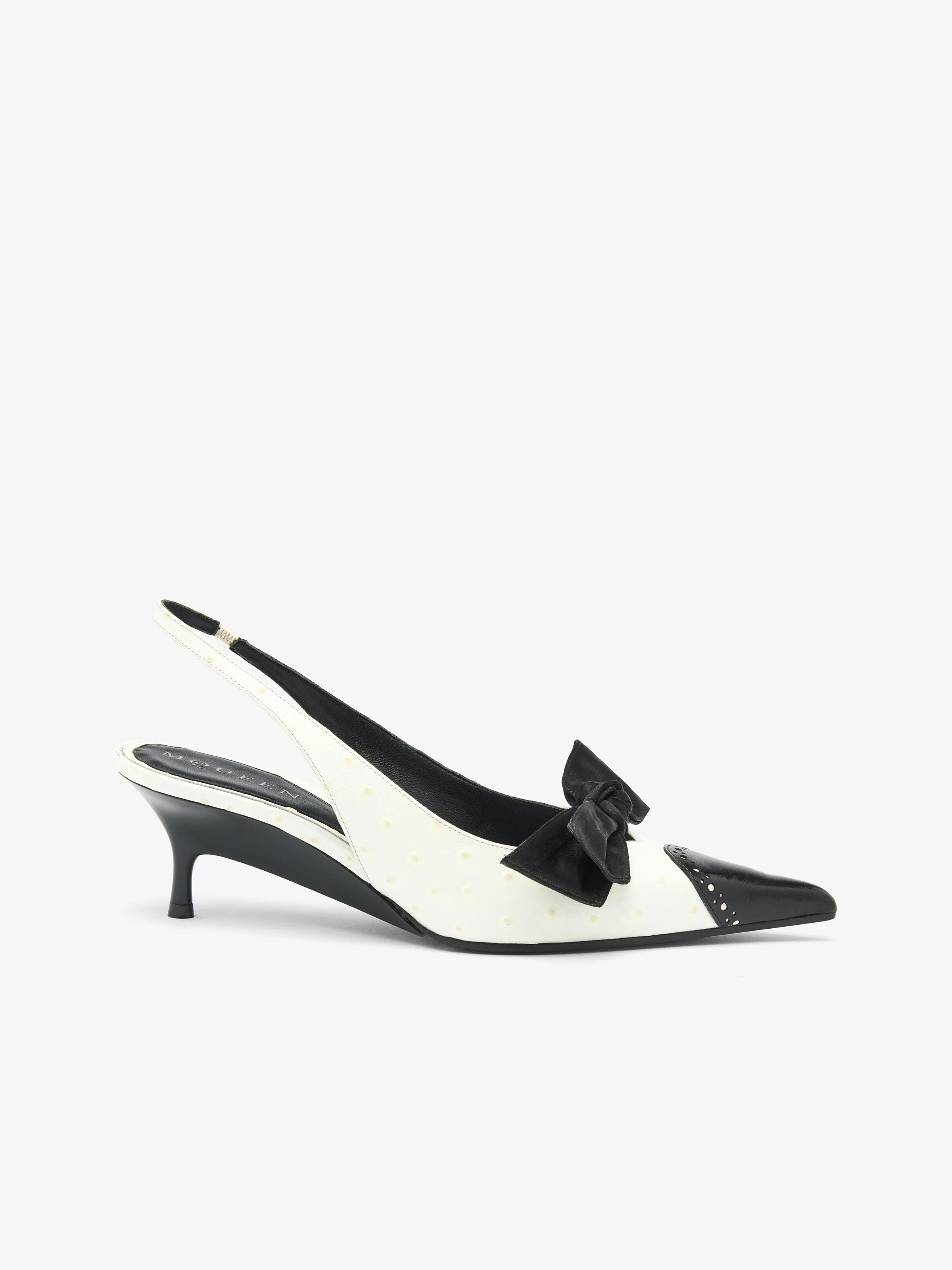 Women's Koko Slingback in White/Black - 1