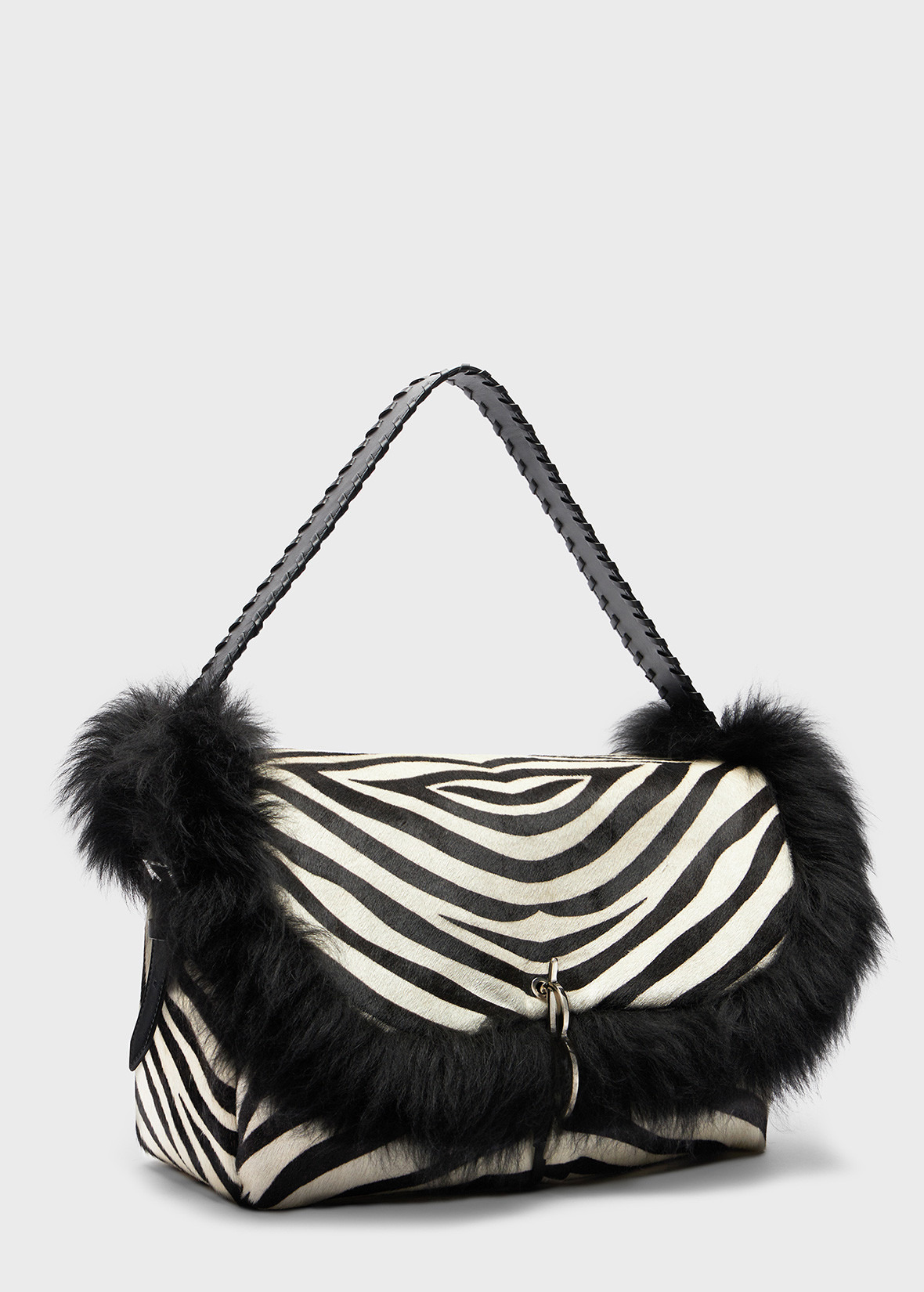 LARGE MESSENGER IN ZEBRA EFFECT LEATHER - 2