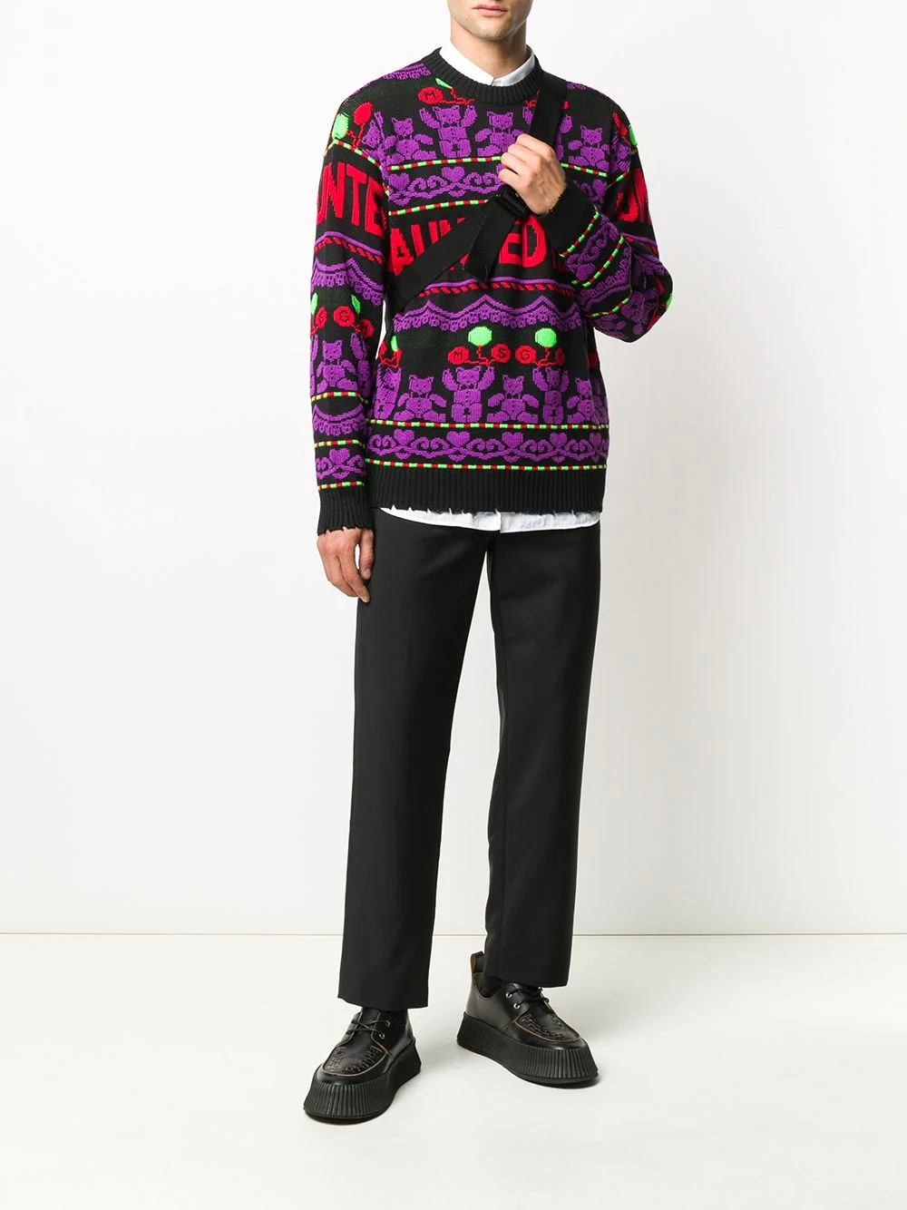 pattern and slogan jumper - 2