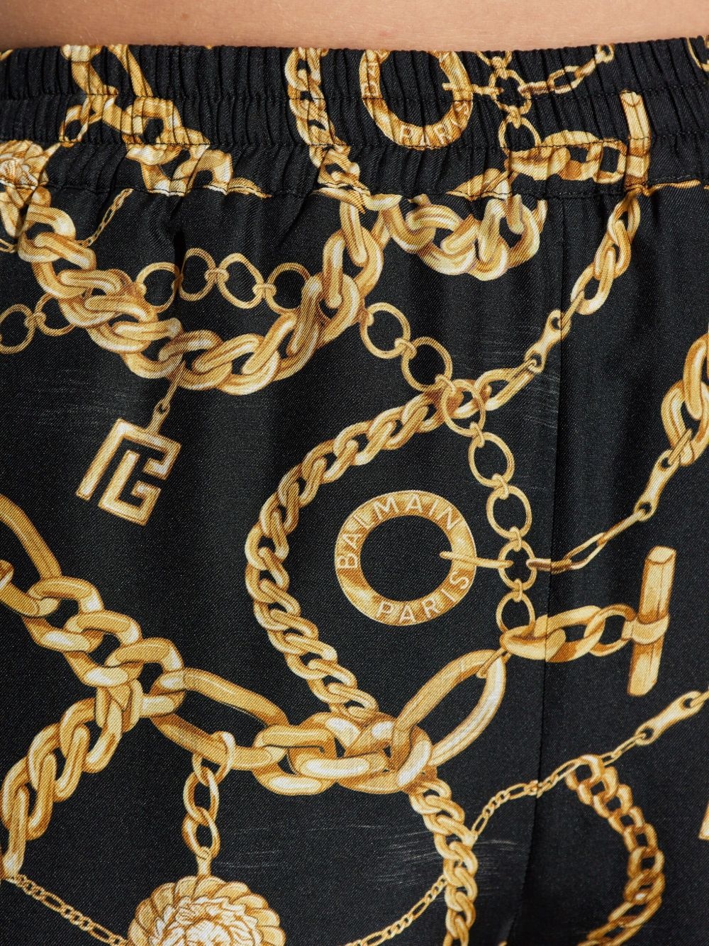 chain-print silk trousers - 5