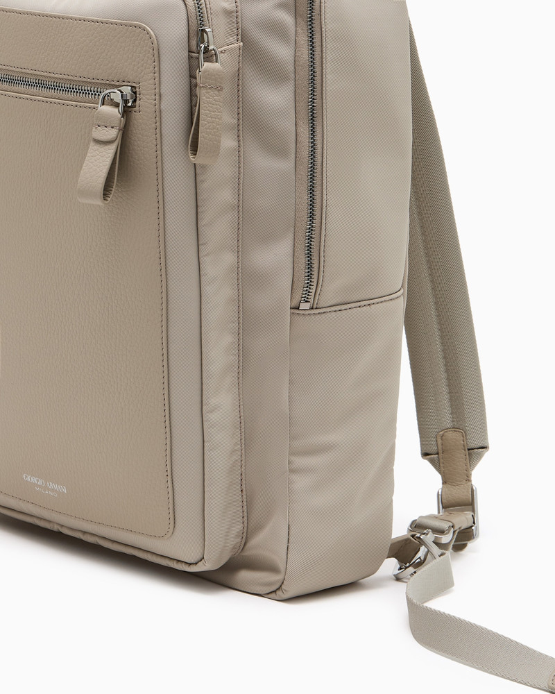 ASV NYLON AND PEBBLED-LEATHER BACKPACK 5