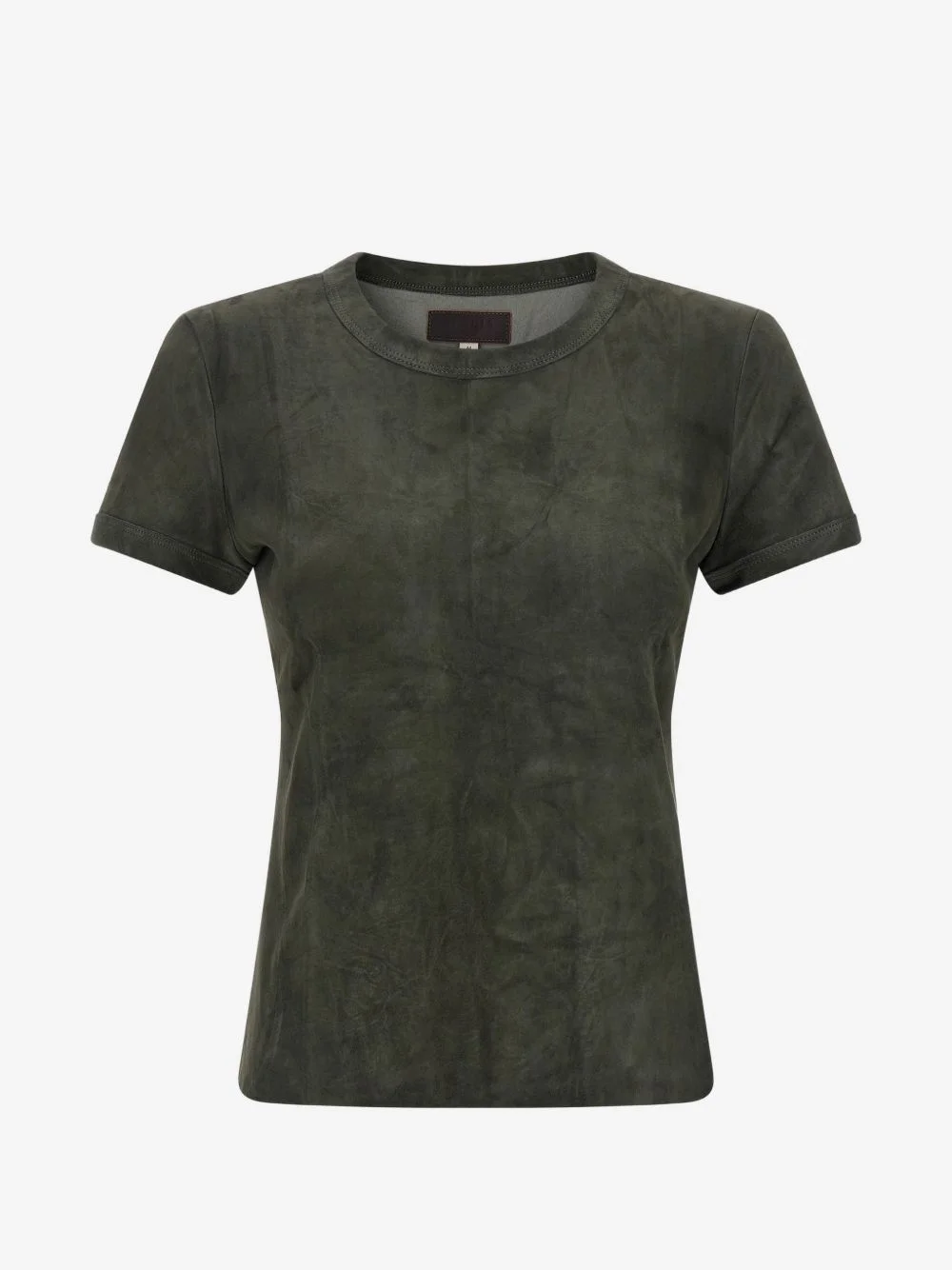 suede-finish T-shirt - 1