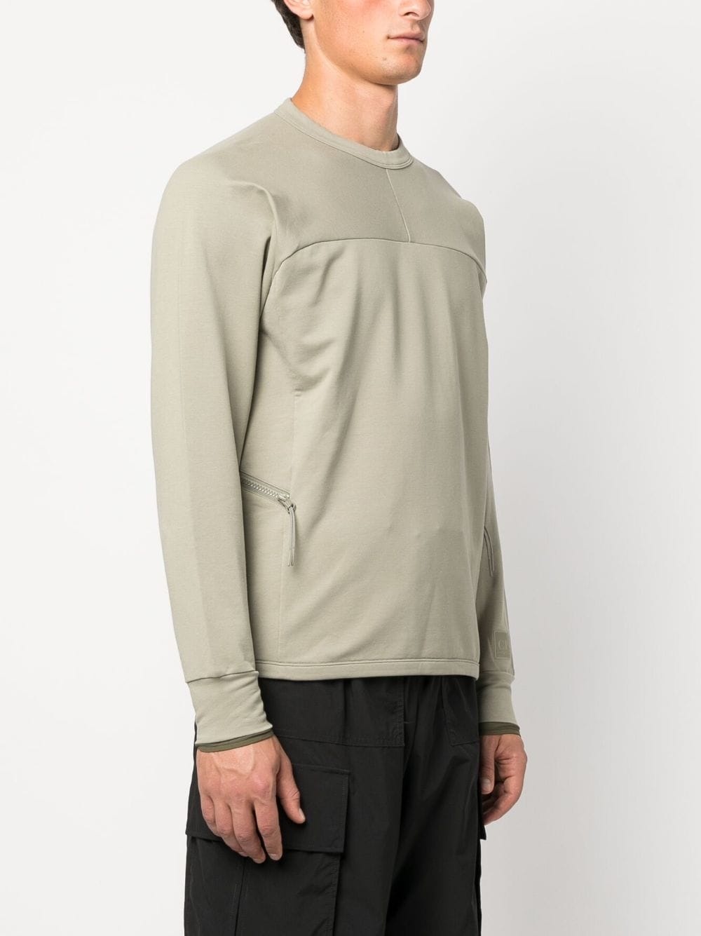 zip-detail jersey sweatshirt - 3