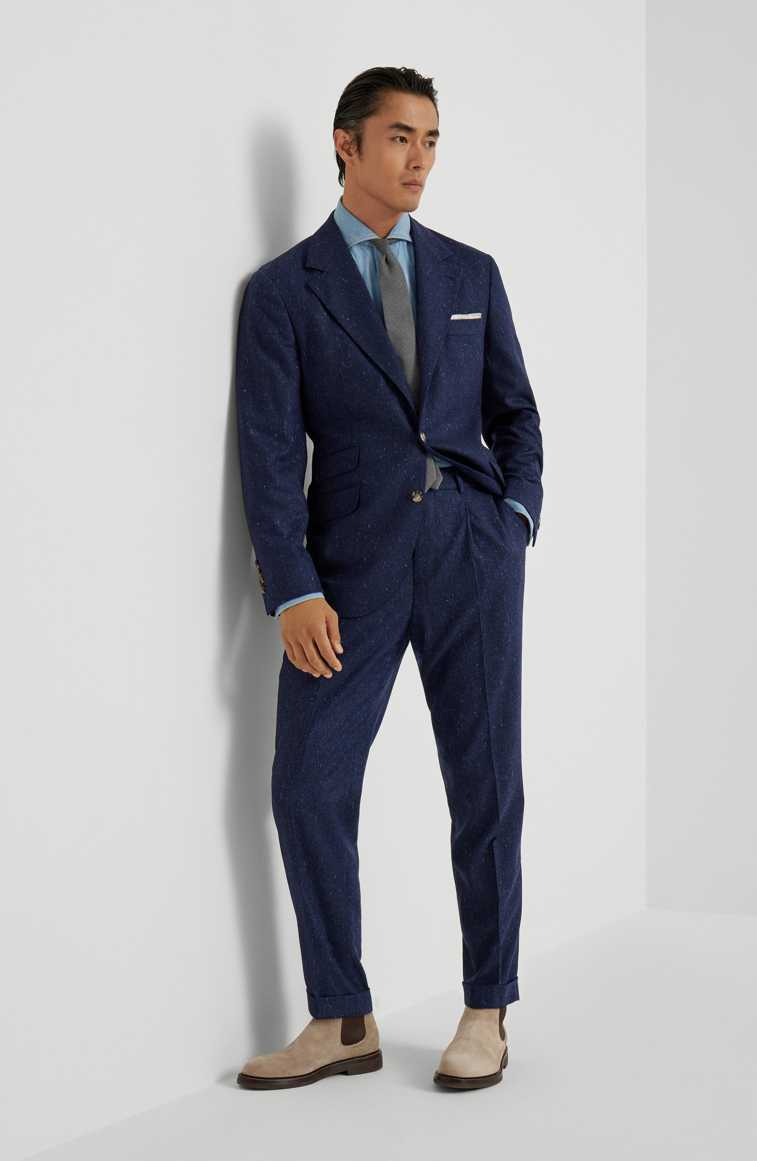 Brunello Cucinelli Sharkskin trousers in Sapphire at Nordstrom - 3