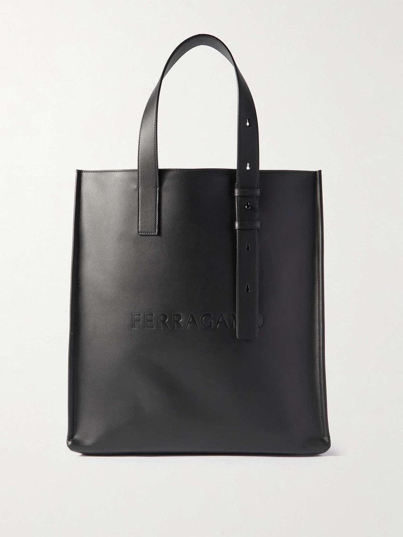 North South Logo-Debossed Leather Tote - 1