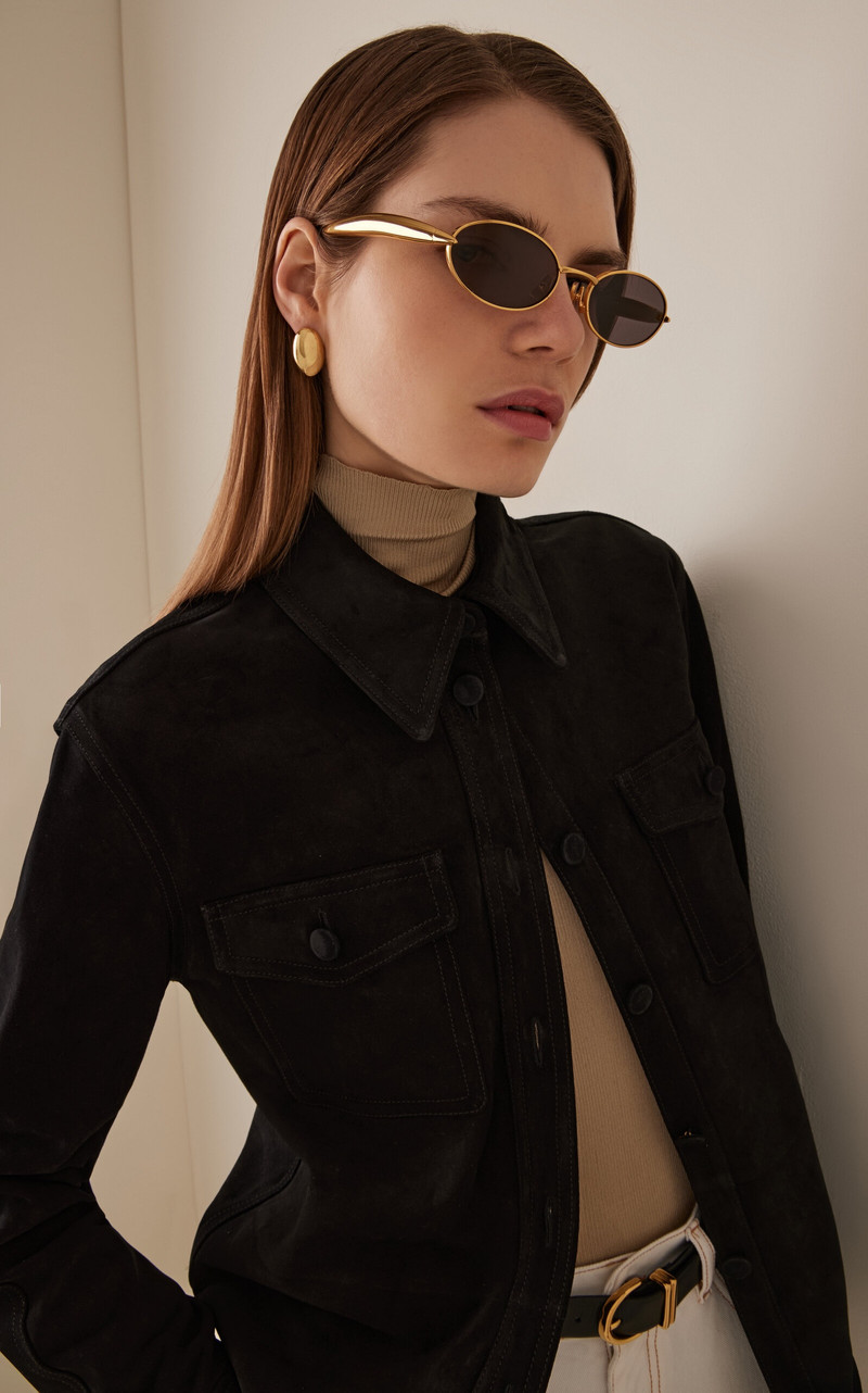 Bottega Veneta Sardine Metal Sunglasses gold outlook