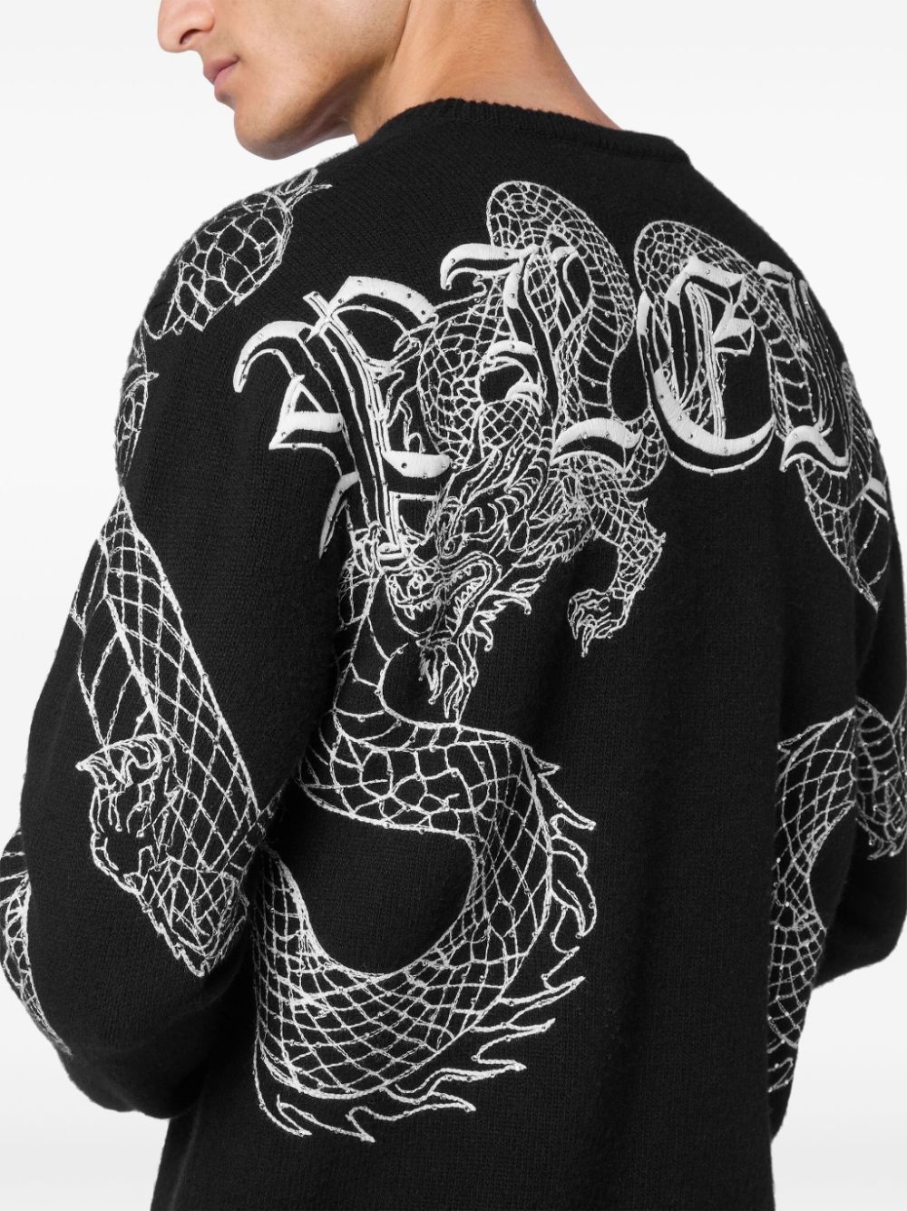 Dragon-embroidered jumper - 5