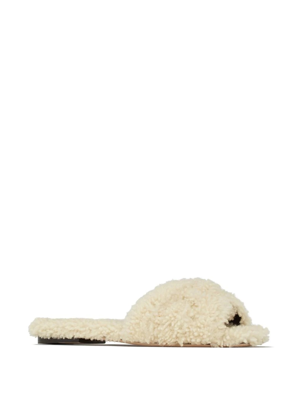 shearling flat slides - 4
