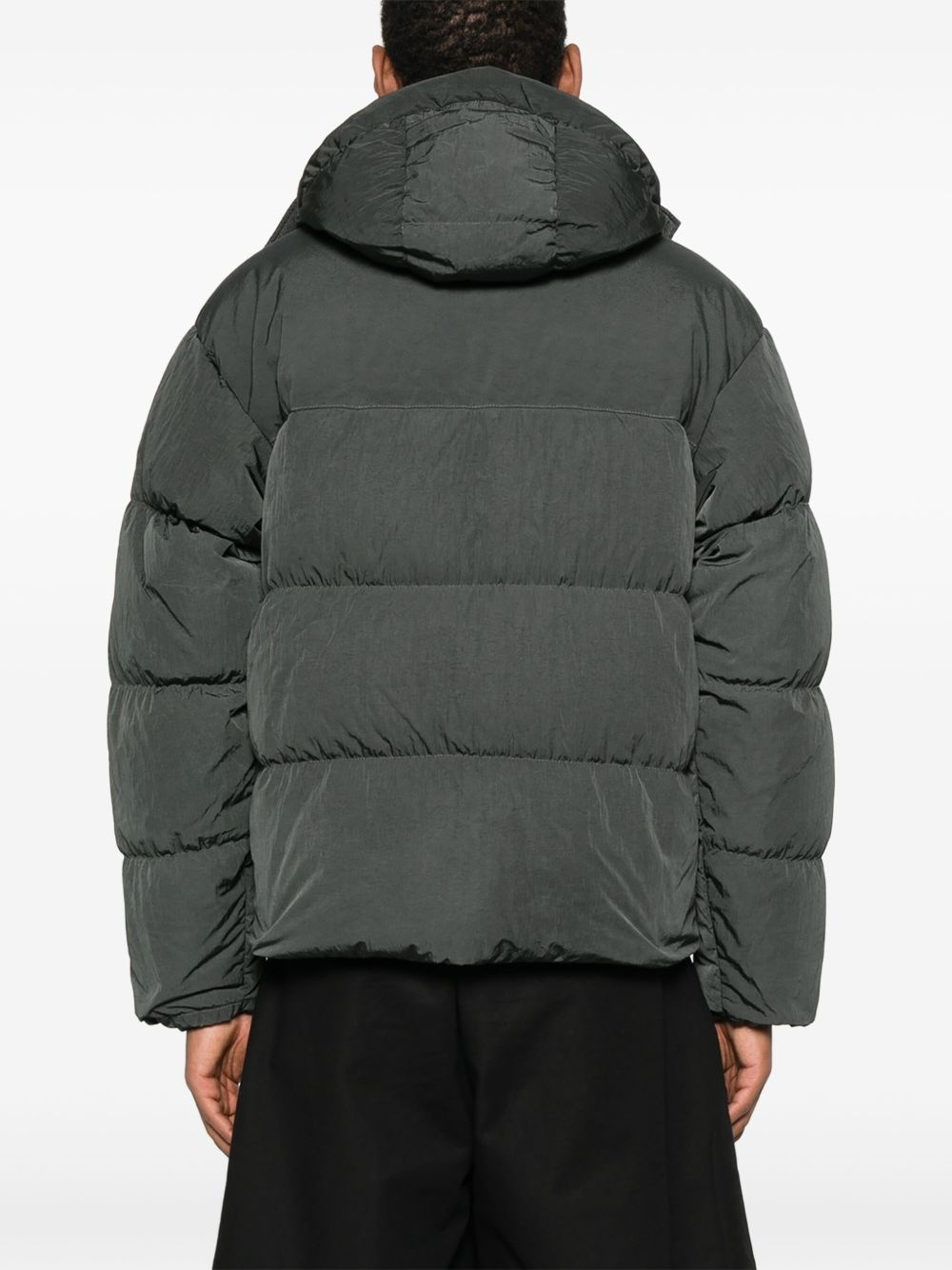 Lens-detail hooded puffer jacket - 4