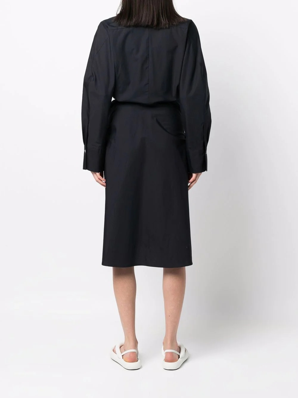 fitted cotton shirt dress - 7