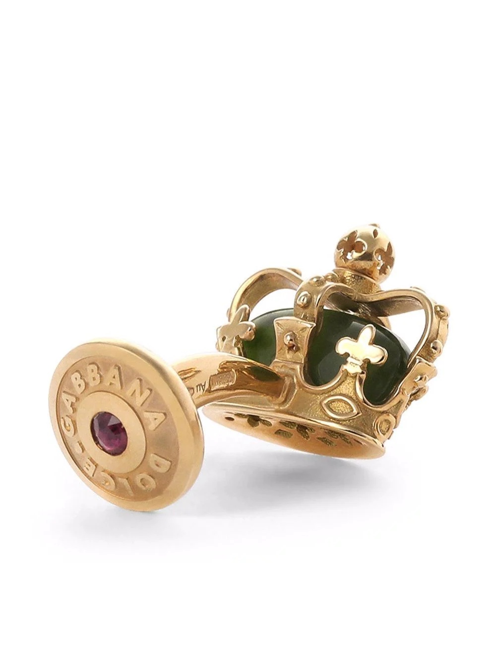 diamante-detail crown cufflinks - 2