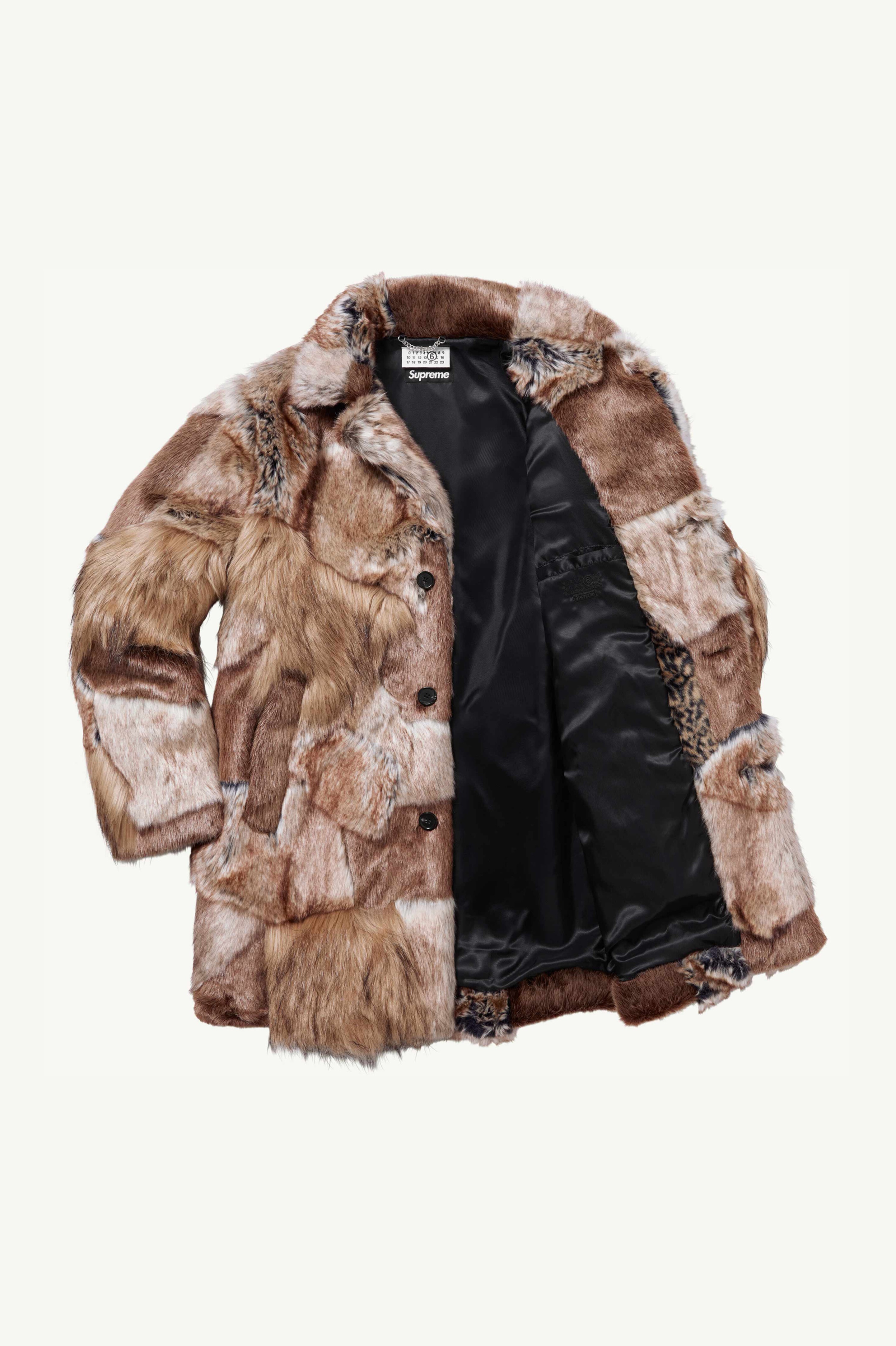 Supreme®/ MM6 Patchwork Faux Fur Coat - 4