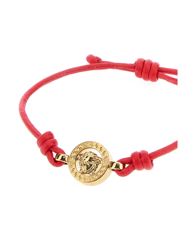 VERSACE Red Leather Bracelet outlook
