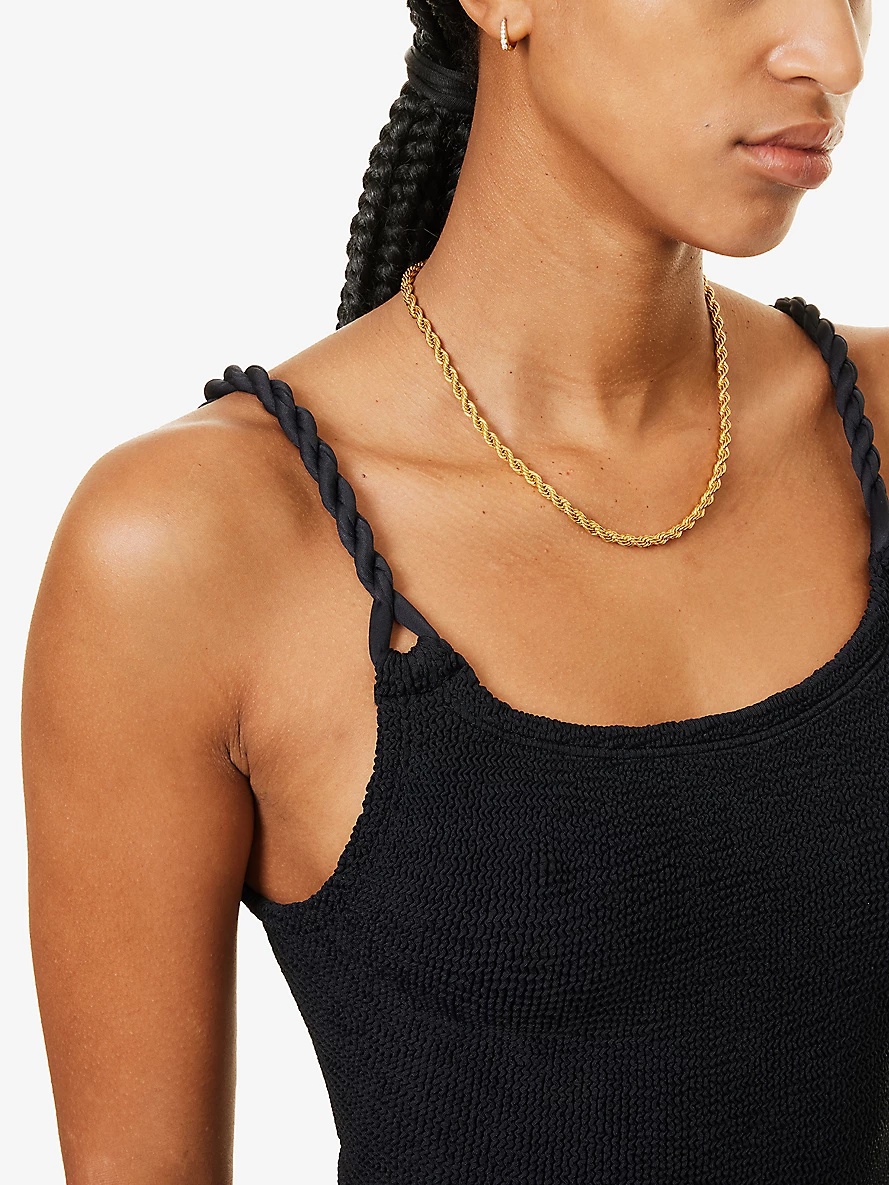 Camille braided-strap crinkle-effect swimsuit - 4
