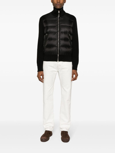 TOM FORD padded-panel knitted jacket outlook