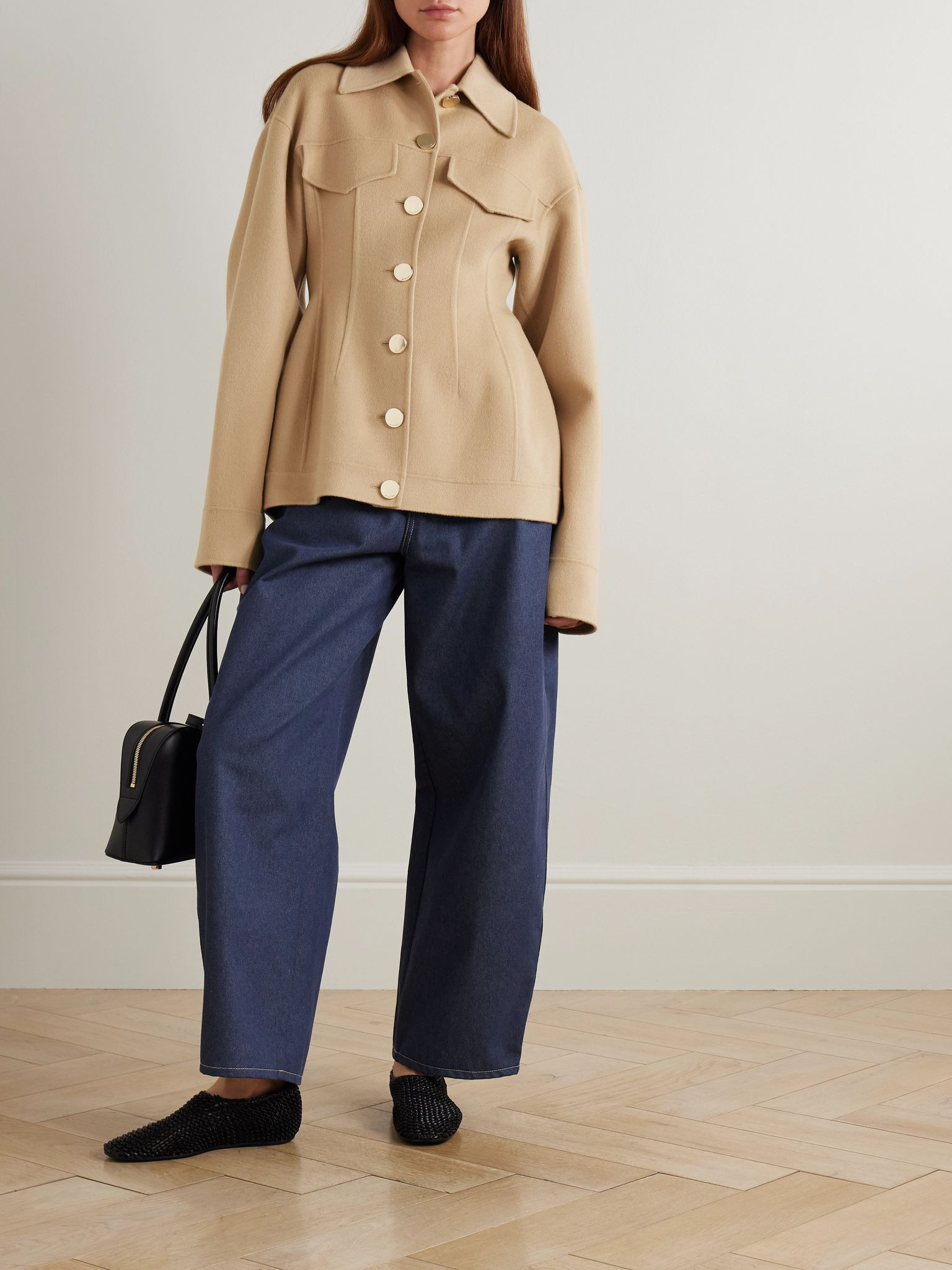 Egeo paneled wool coat Camel - 2
