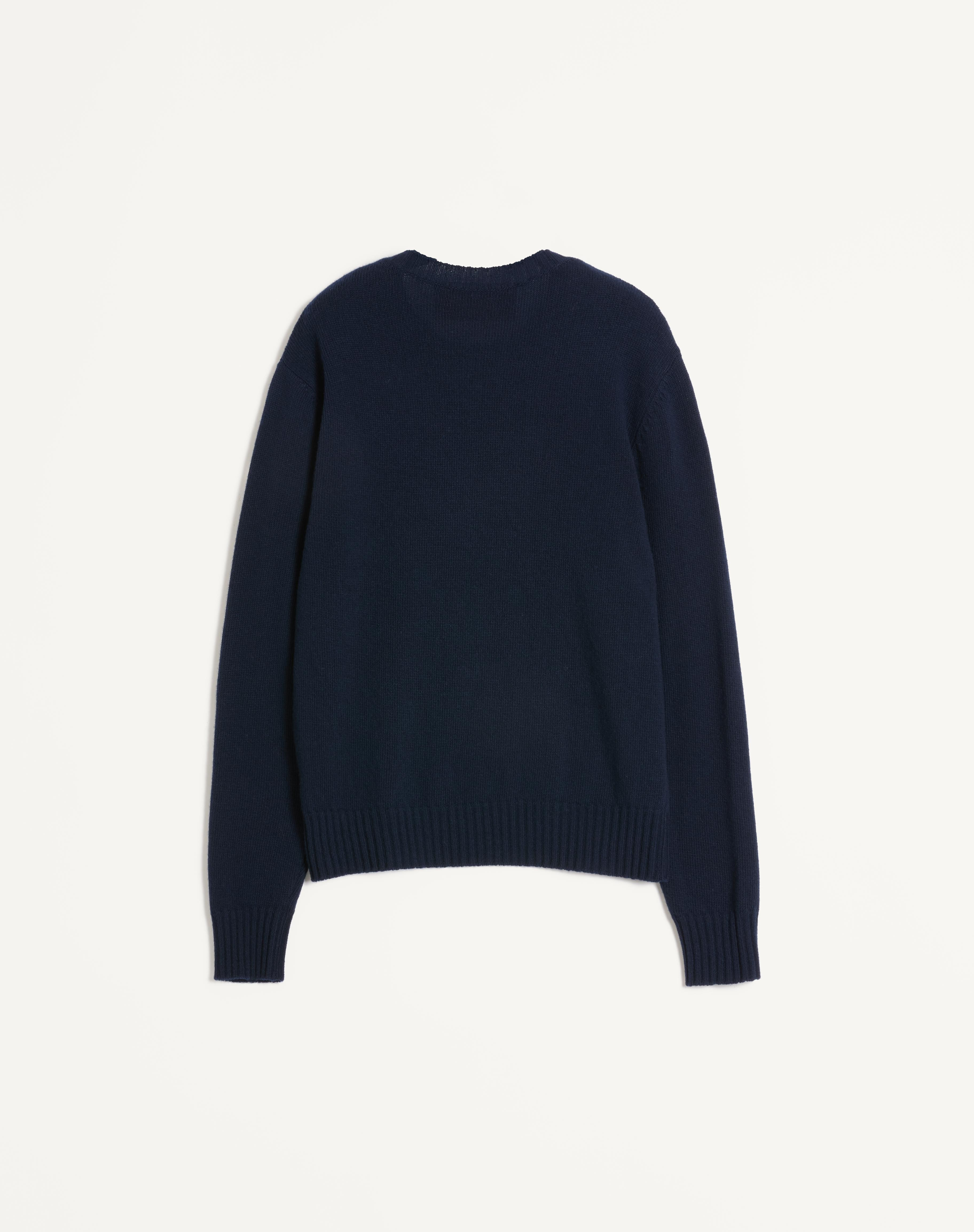WOOL CREWNECK SWEATER WITH CHEZ VALENTINO EMBROIDERY - 2
