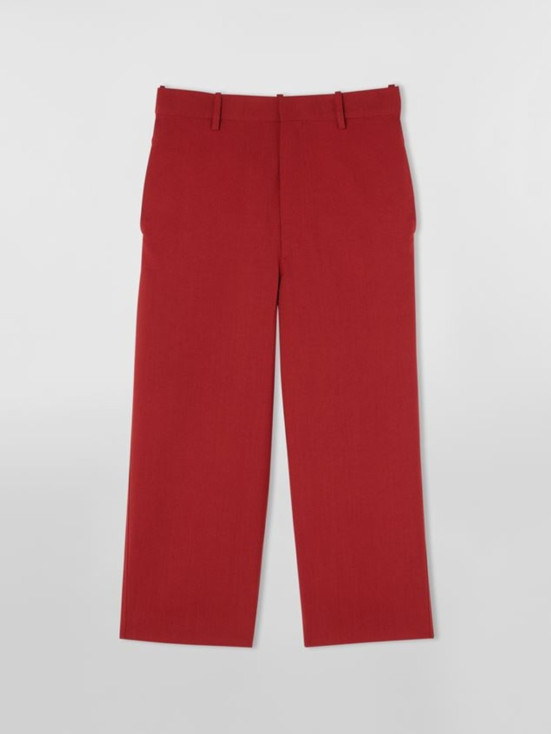 TROPICAL WOOL CROPPED MASCULINE TROUSERS 1