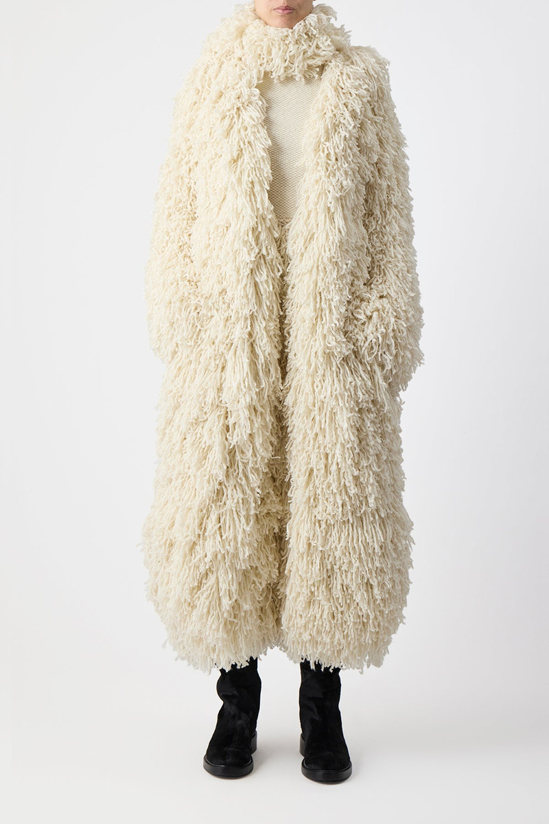 Hargreaves Knit Scarf in Ivory Virgin Wool Cashmere Silk 3