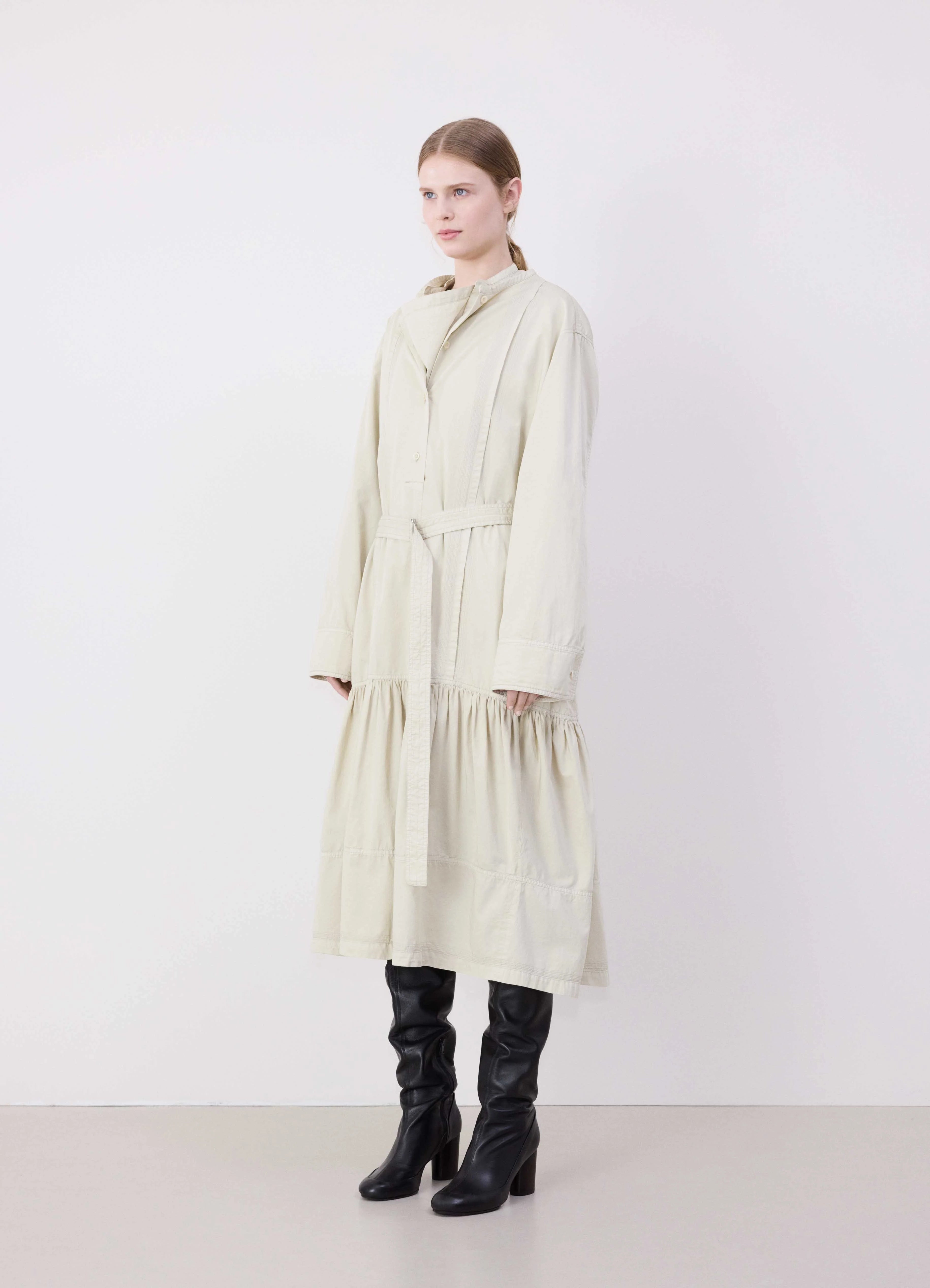 MULTI-TOPSTITCH GATHERED DRESS - 2