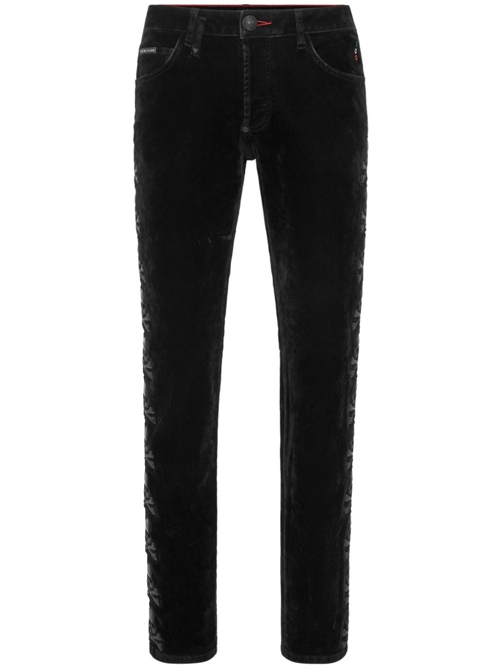 Skull mid-rise slim jeans - 1