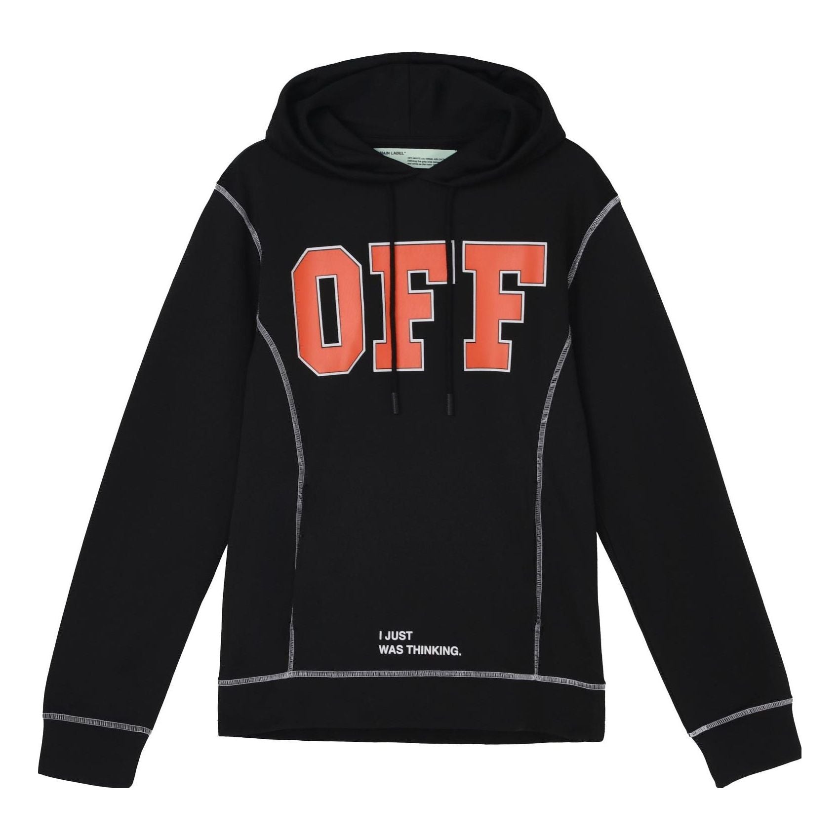 Off-White OFF Applique Hooded Sweater Unisex Black OMBB021F172460441019 - 1