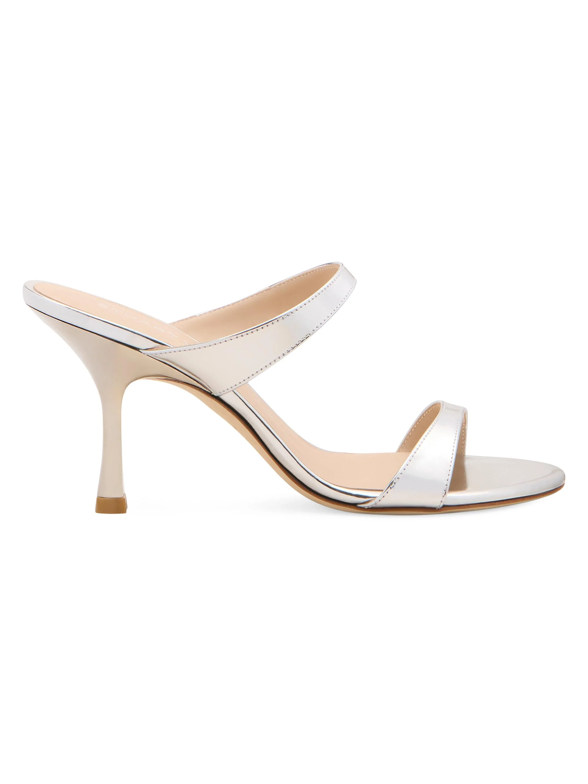 Women's Nudist 85MM Patent Leather Sandals - Silver - 1