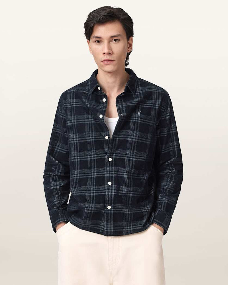 ALLSAINTS ROCKLEY RAMSKULL CHECKED SHIRT outlook