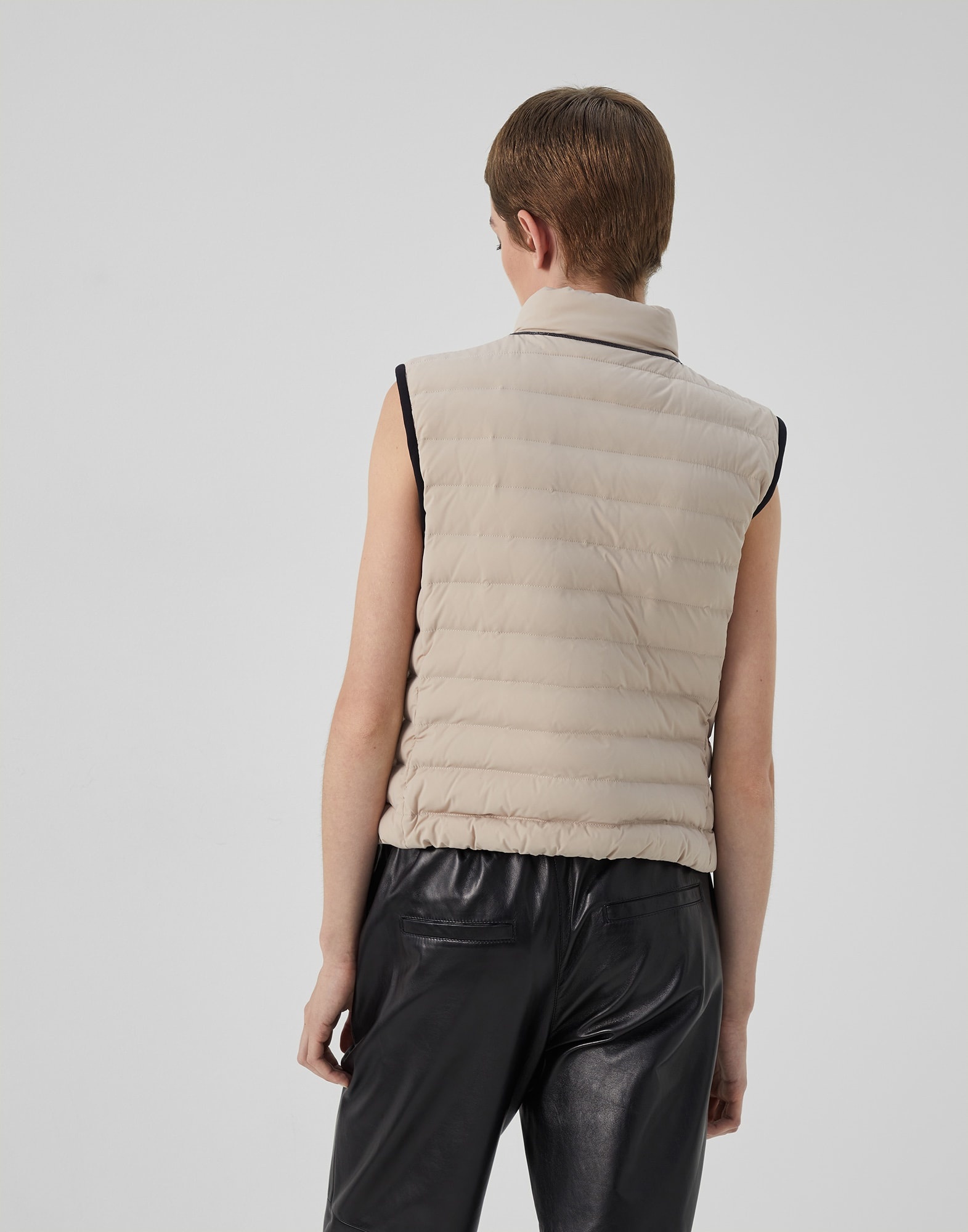 Bonded nylon down vest with monili - 2