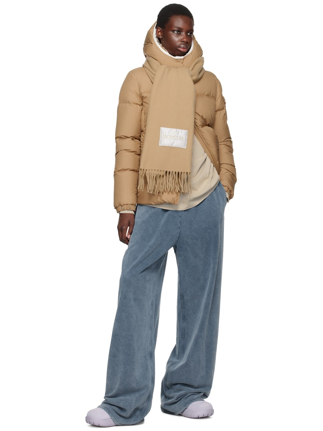 Beige Wool Felt Scarf - 3