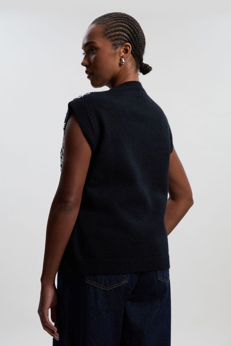 Plus Size Embellished Cosy Knit Tank Top 5