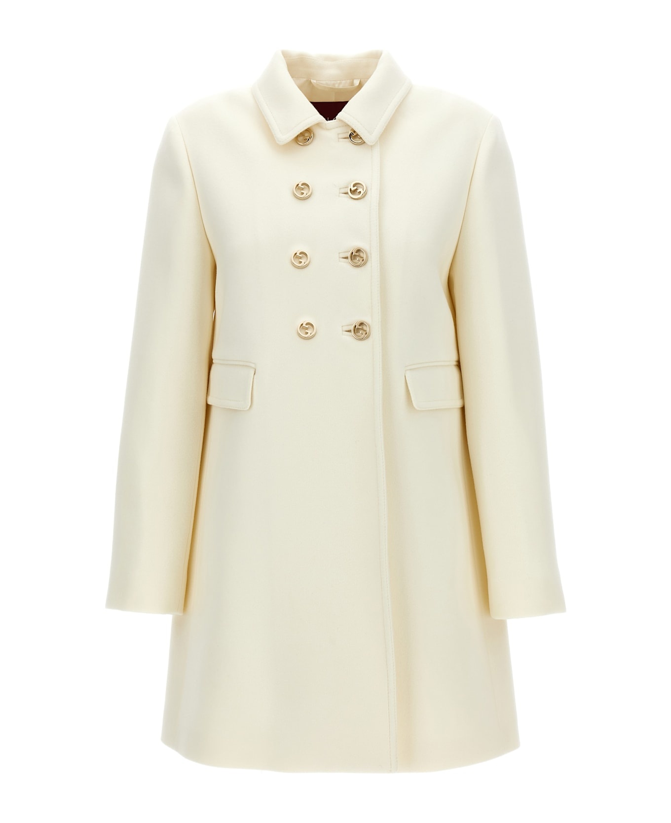 'gg' Double-breasted Coat - 1