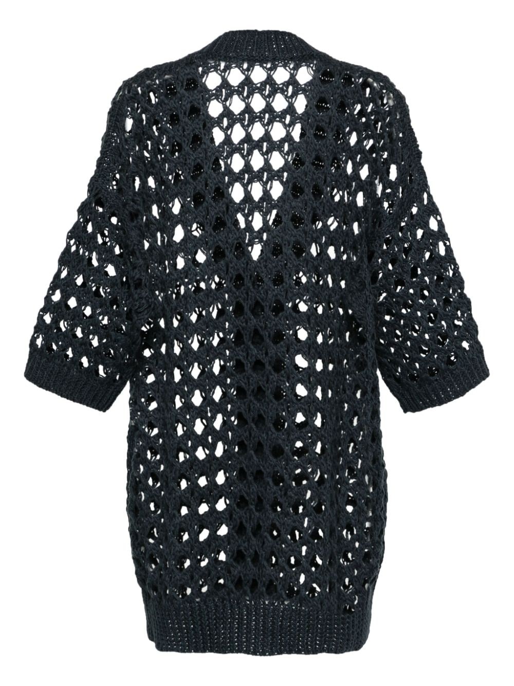 open-knit midi cardi-coat - 2