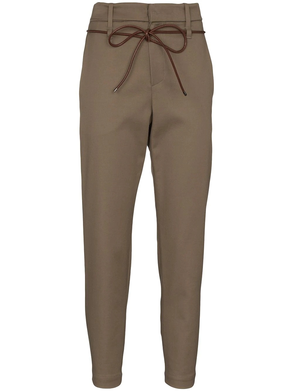 cropped straight leg trousers - 1