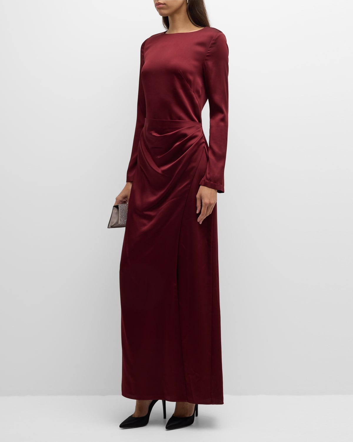 Qiana Draped Satin Gown - 3