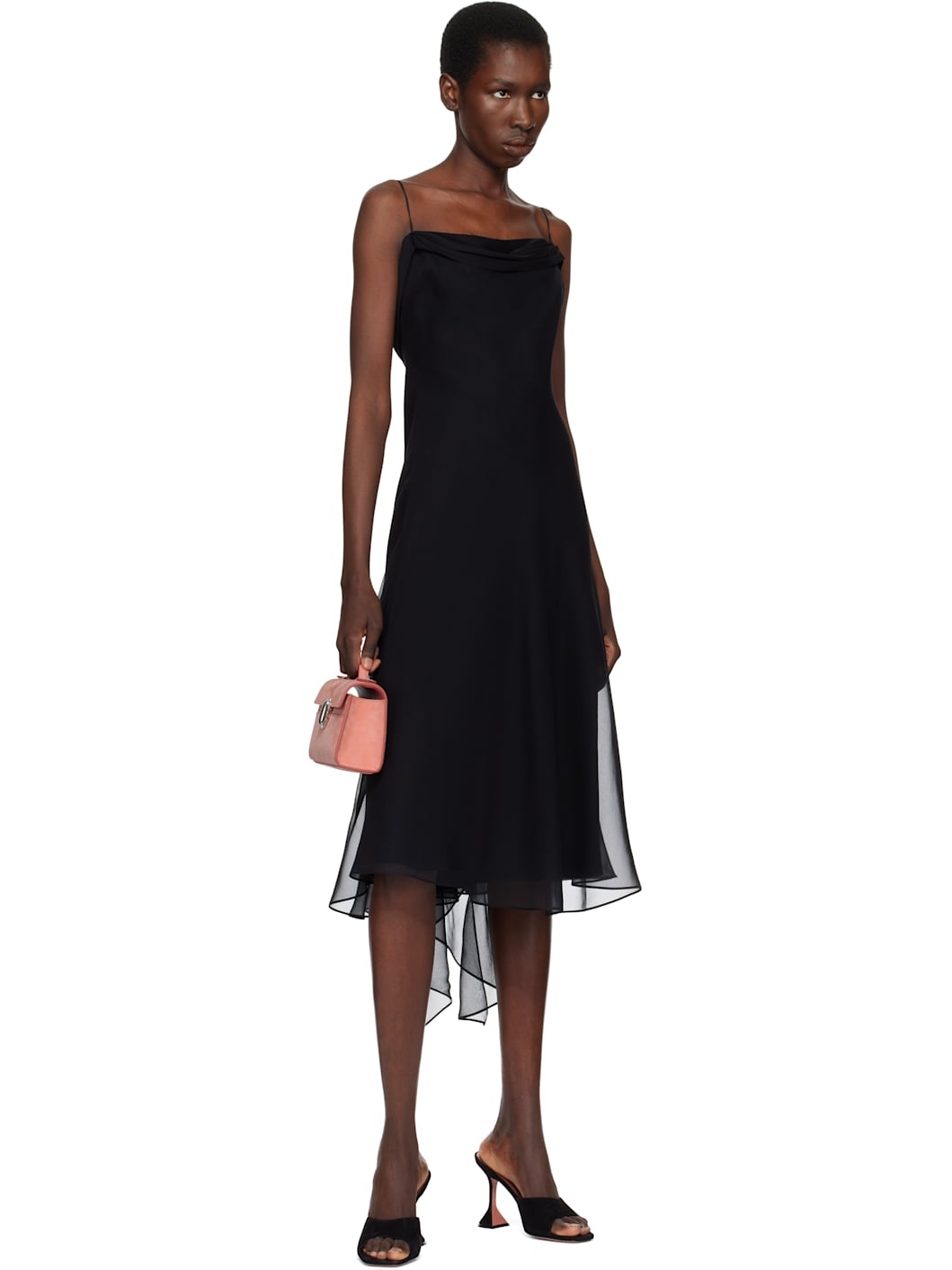 Black Lupita Slipper Heeled Sandals - 5