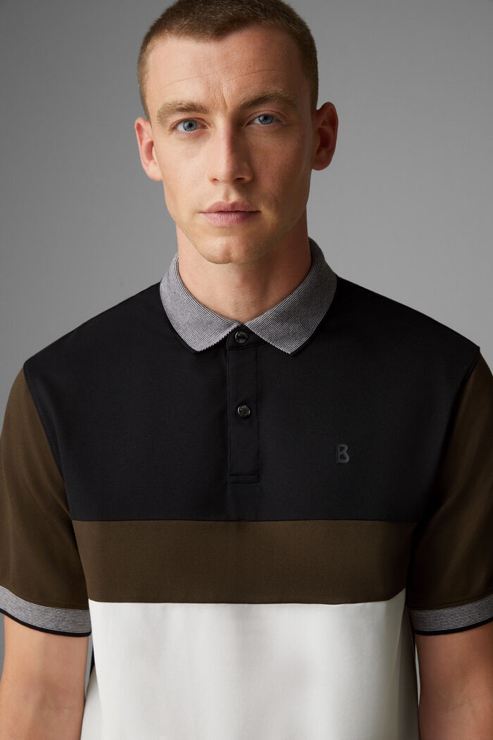 Wisco Piqué polo shirt in Black/Brown - 4