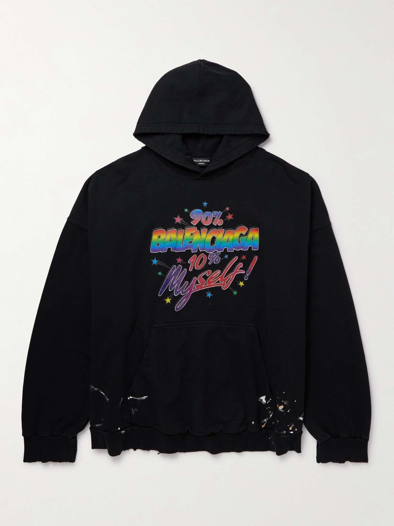 Oversized Printed Cotton-Jersey Hoodie - 1