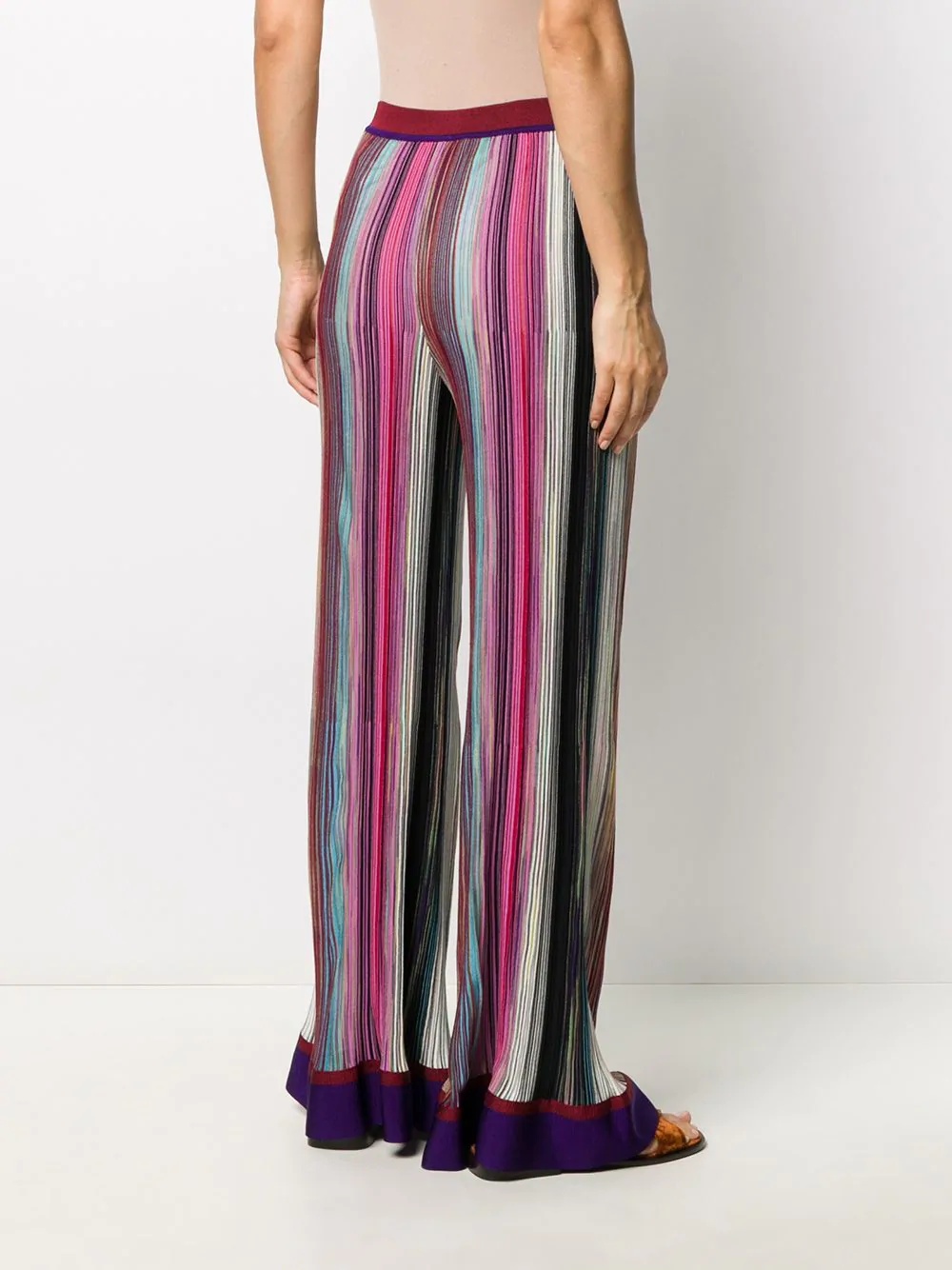 multicolour flared trousers - 4