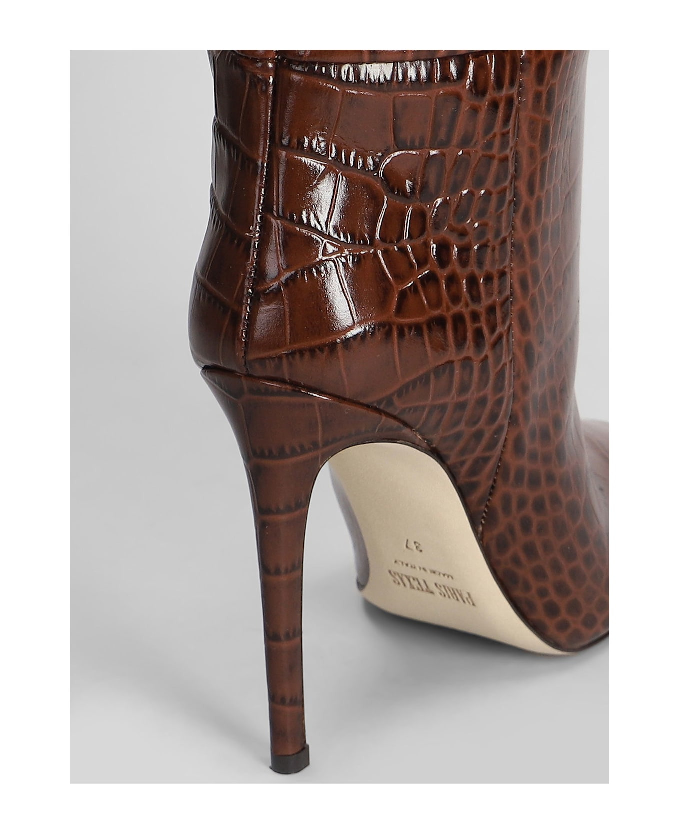 Stiletto Boot High Heels Boots In Brown Leather - 5