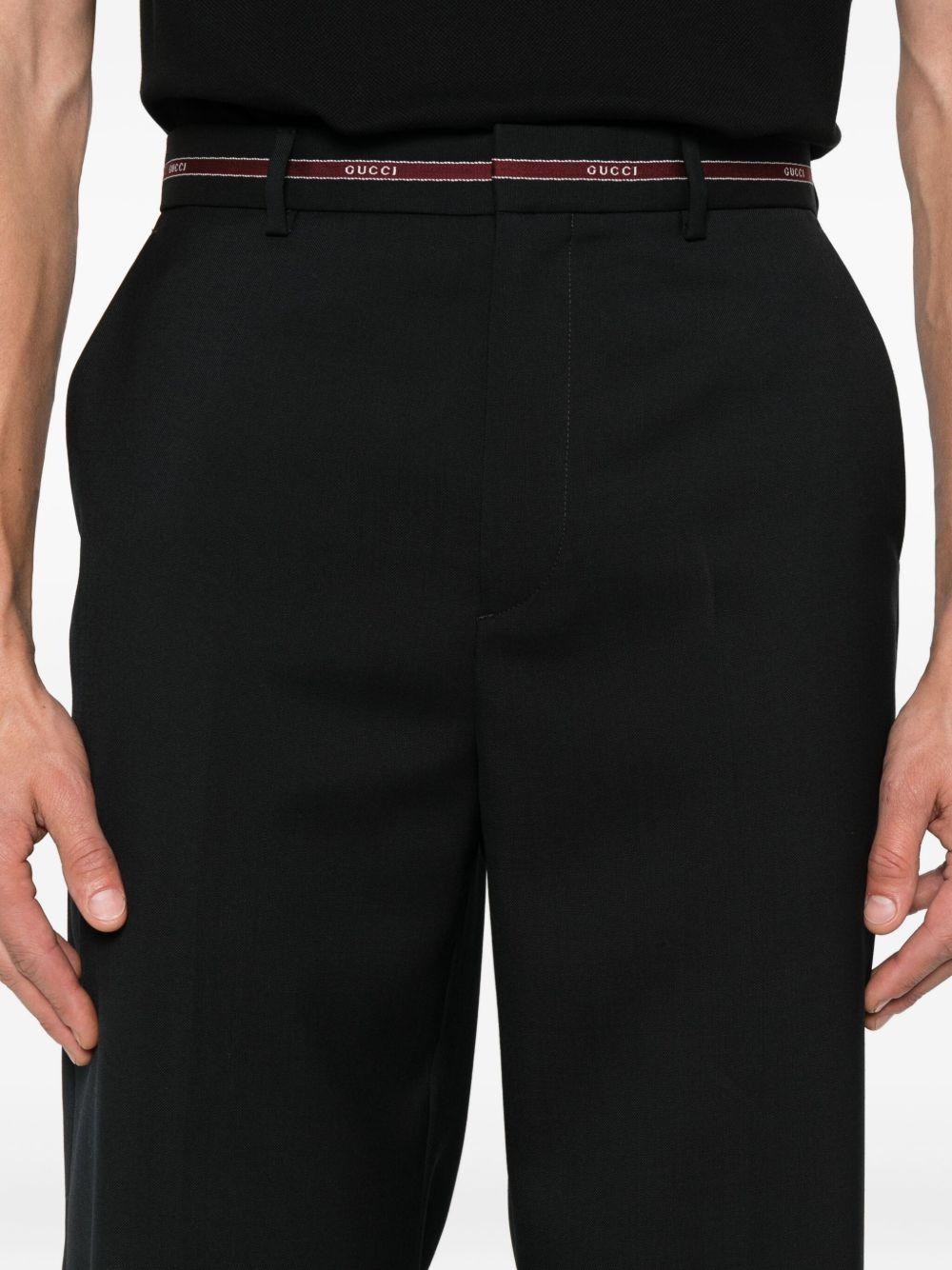 selvedge-detail wool trousers - 5