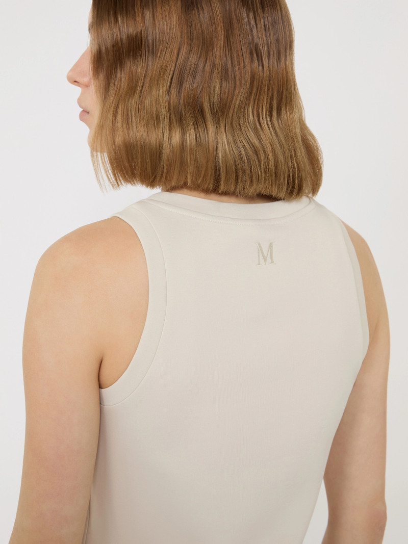 CAROLINA Cotton blend jersey top - BEIGE 5