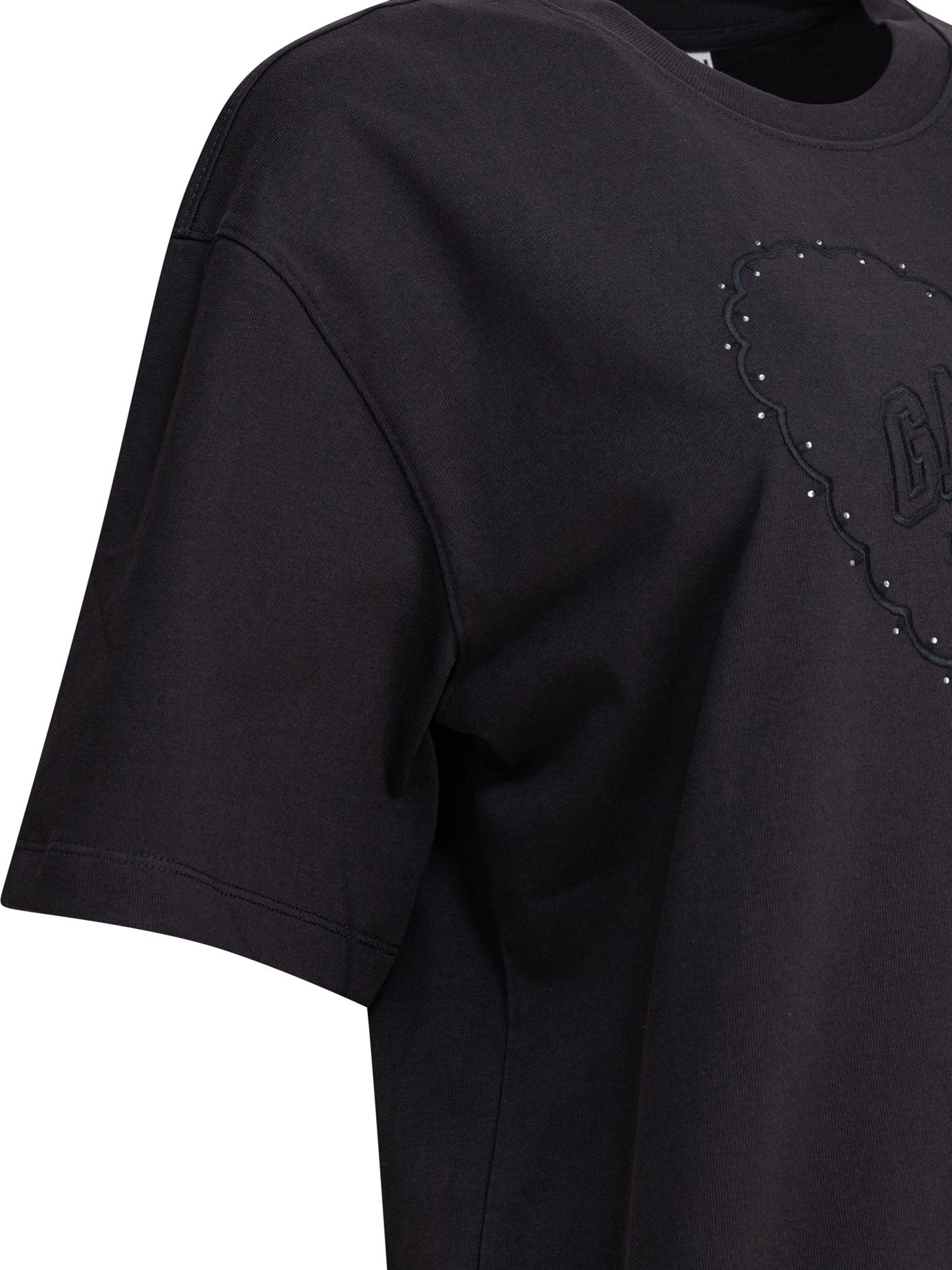 Ganni Heavy Cotton Drop Shoulder Heart T-shirt - 4