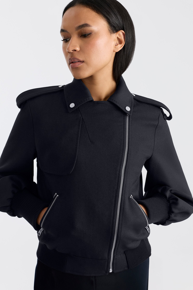 PONY Wool Gabardine Moto Jacket 10