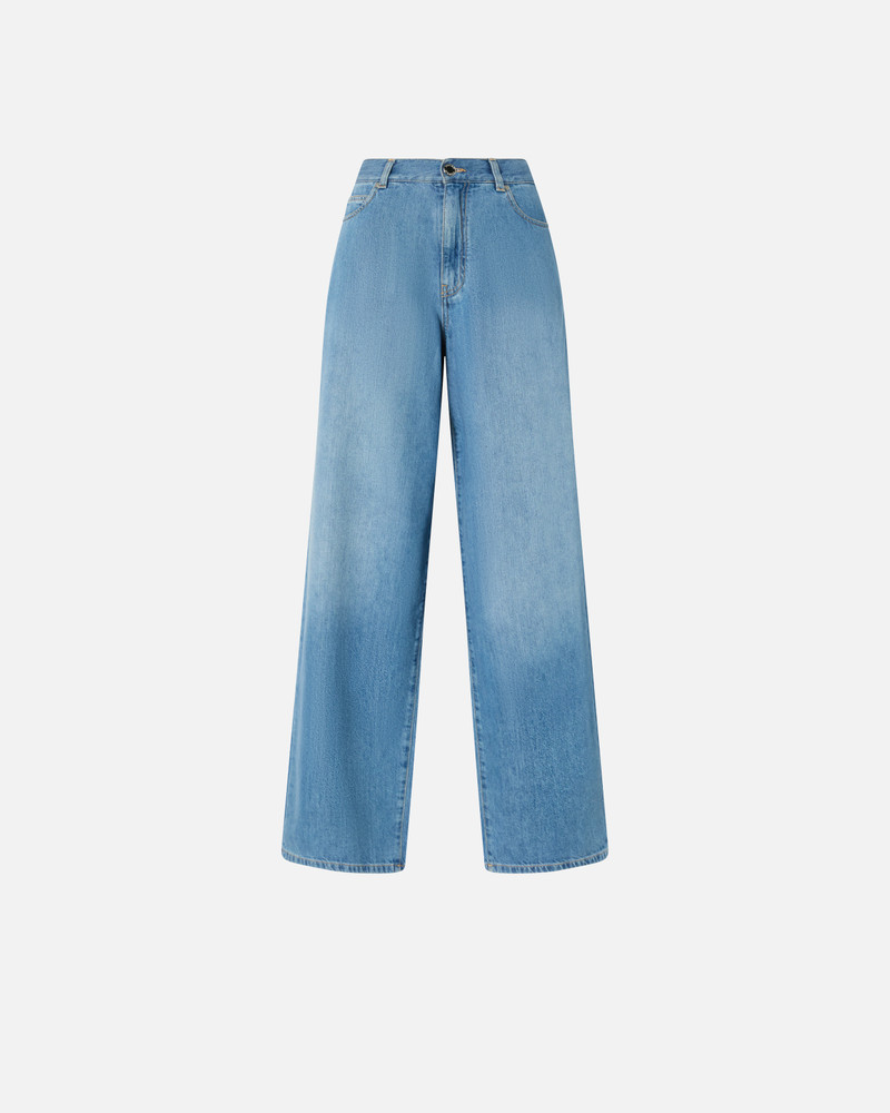 MEDIUM-LIGHT DENIM PALAZZO JEANS 1