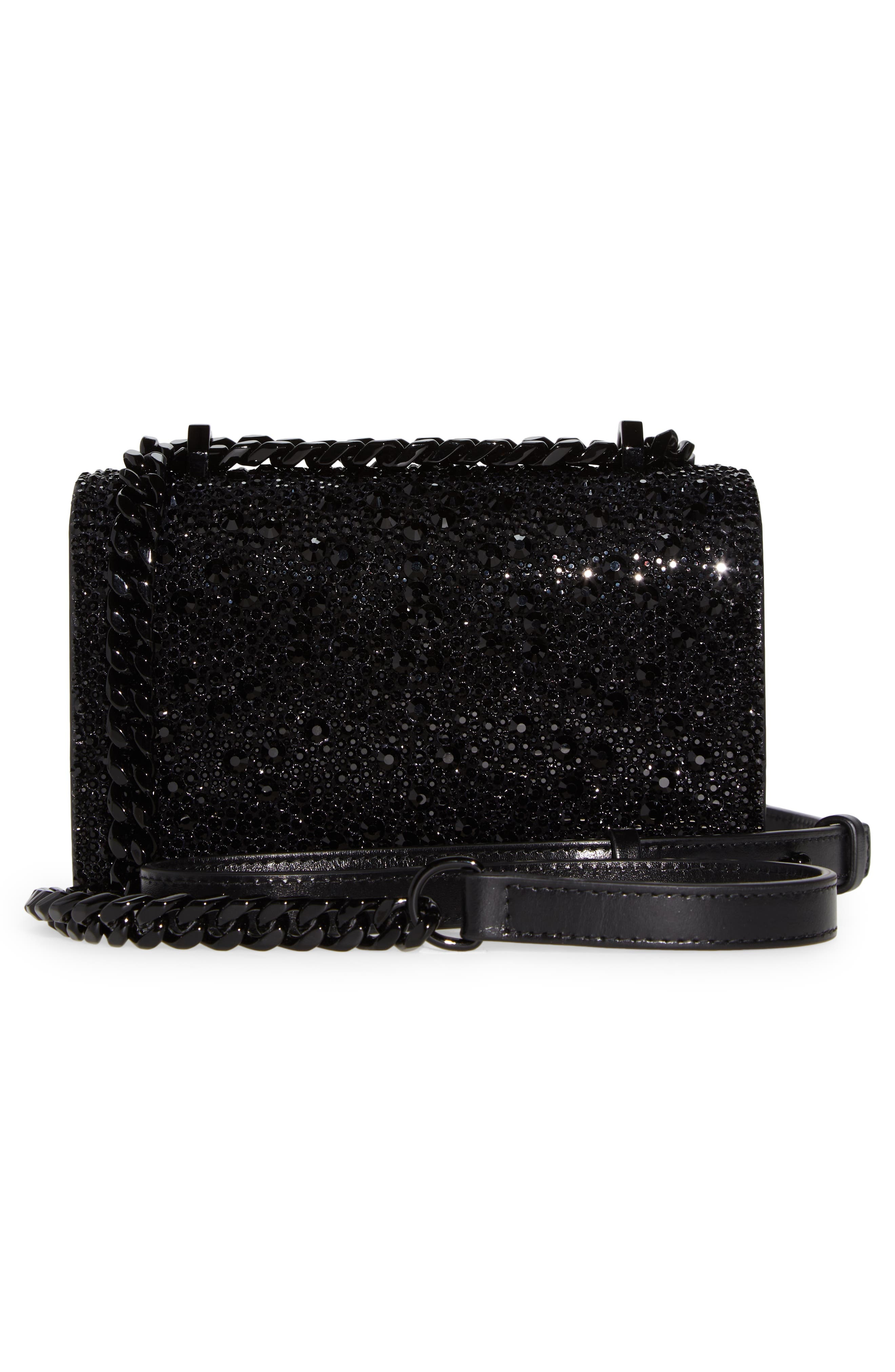 Mini Jeweled Crystal Embellished Leather Satchel - 4