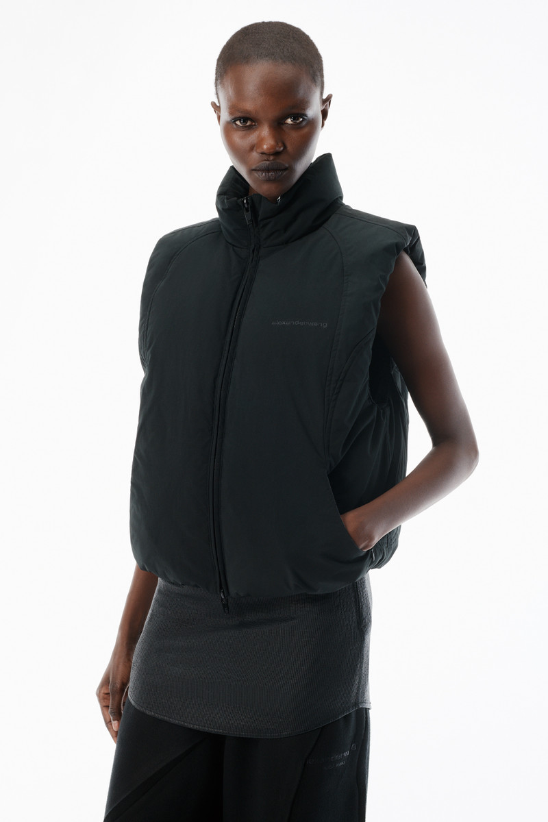 Black Essential Puffer Vest 3