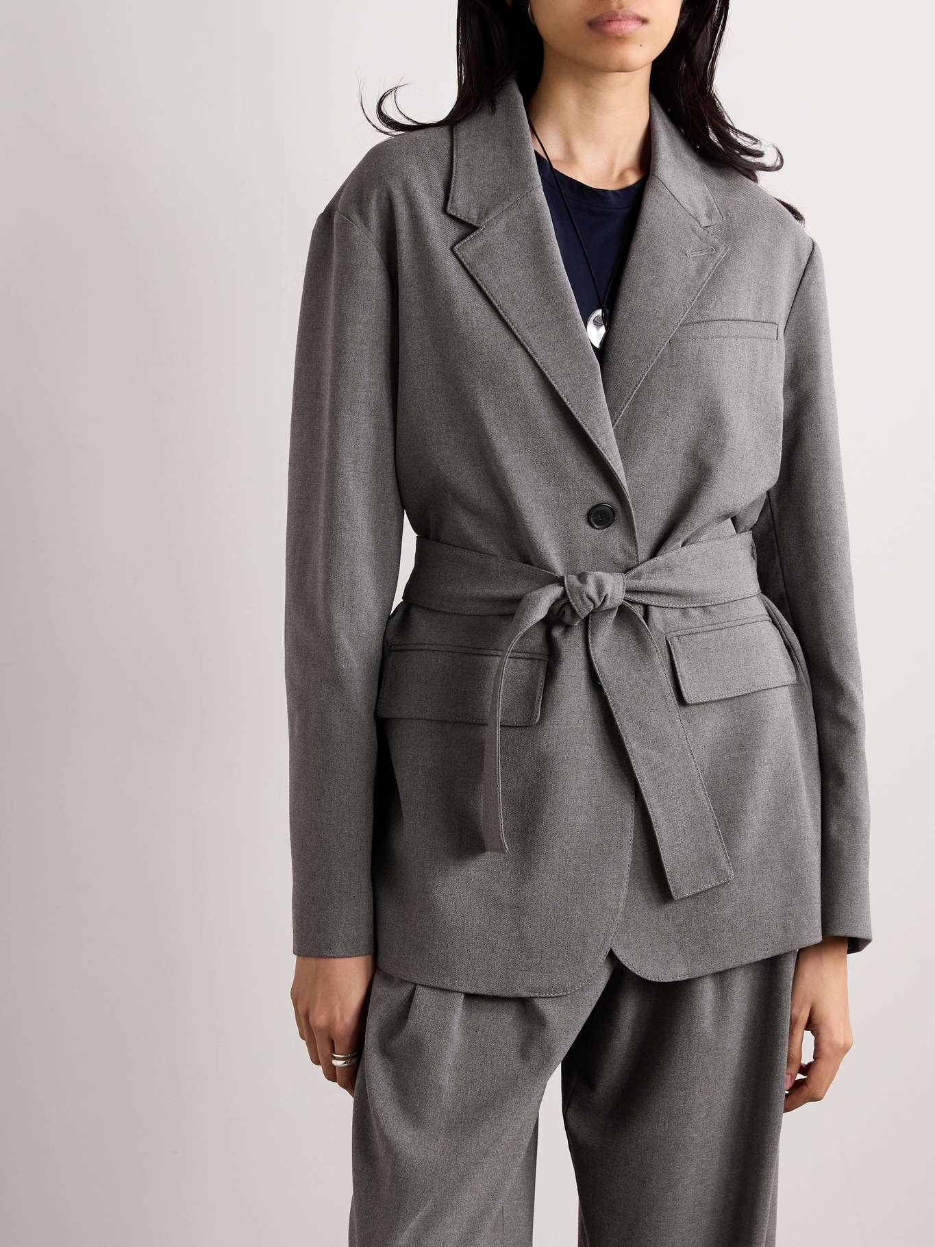 Lincoln belted flannel blazer - 4