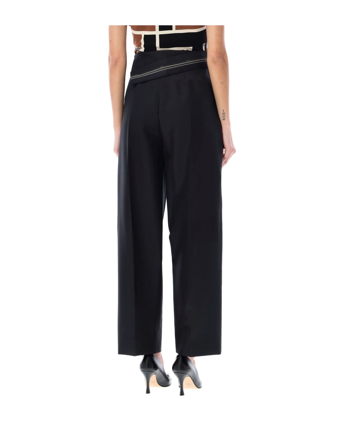 Black Mohair And Wool Trousers - 2