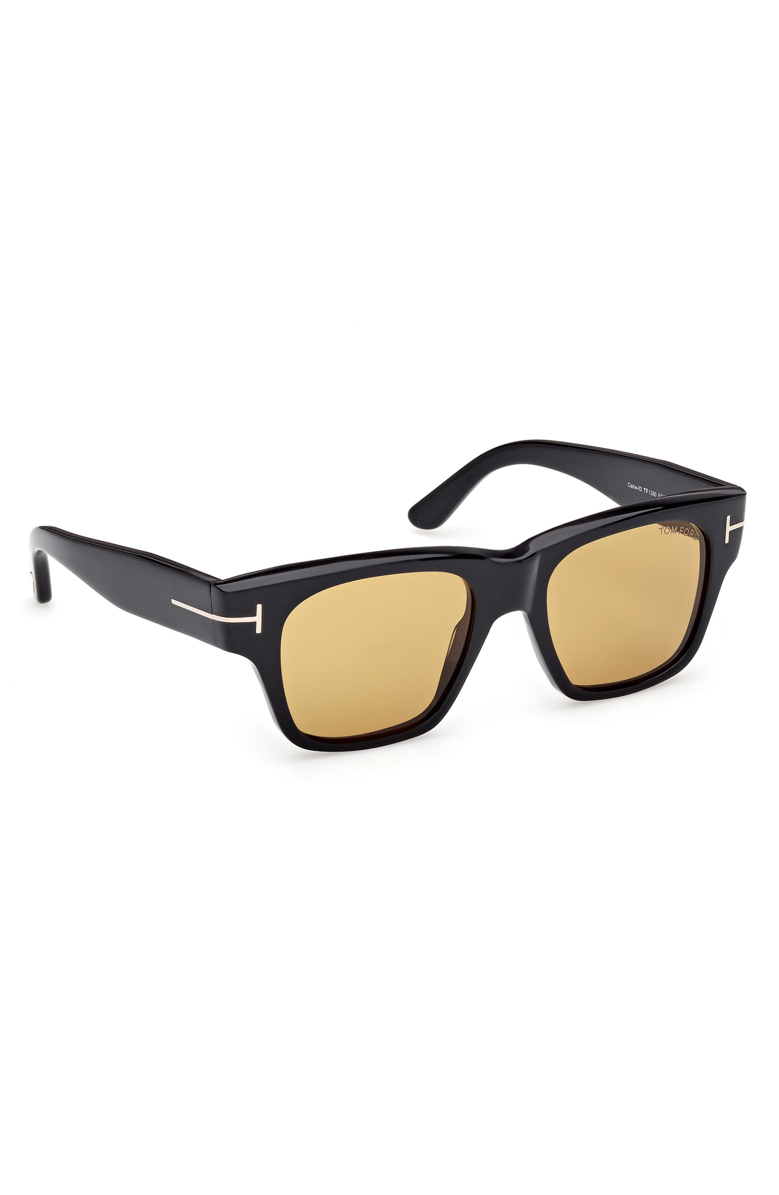 TOM FORD 53mm Square Sunglasses in Shiny Black Eco /Vicuna at Nordstrom - 7